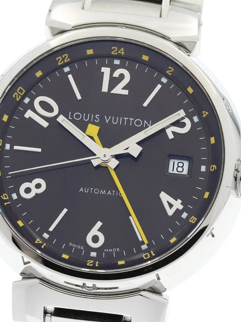LOUIS VUITTON Tambour Q1131 GMT date Brown Dial Automatic Men's Watch_962354